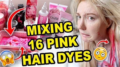 Mixing 16 Different Pink Hair Dyes And Dying My Hair With It Is This