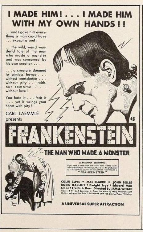 Universal Monsters Frankenstein 1931 Frankenstein Film Frankenstein