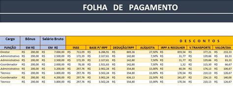 Folha De Pagamento Para Preencher Excel Smart Planilhas