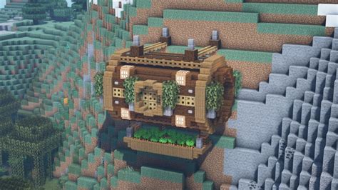 Minecraft Tutorial How To Build A Hanging Cliff House Minecraft