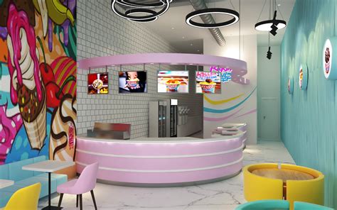 Attractive Roll Ice Cream Shop Design Ice Cream Shop Counter Used In Usa