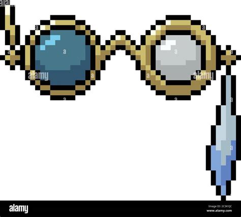 Vector Pixel Art Weird Glasses Isolated Cartoon Stock Vector Image And Art Alamy