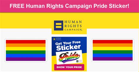free human rights campaign pride sticker free samples by mail