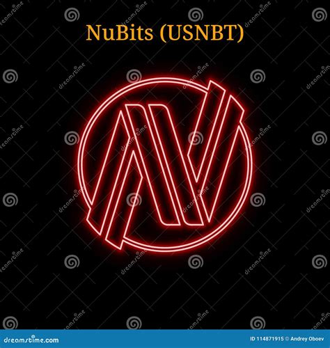 Red Neon Nubits Usnbt Cryptocurrency Symbol Stock Vector Illustration
