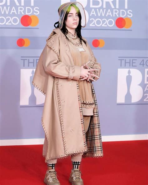 Billie Eilish Goes Dramatic In Burberry At The 2020 Brit Awards