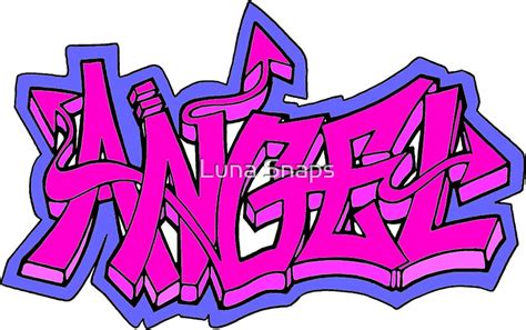 Graffiti Angel Word Stickers By Luna Snaps Redbubble