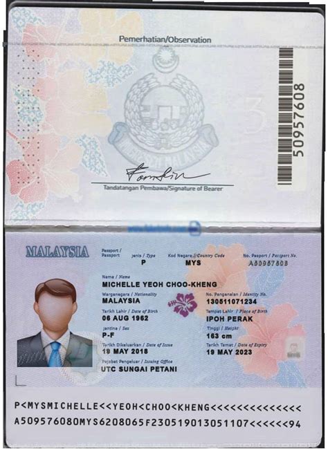 Malaysia Passport Template V1 Psd Photoshop File