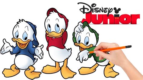 How To Draw Huey Dewey And Louie Duck Disneys Cartoon Characters Youtube