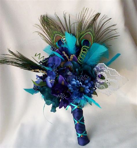peacock wedding bouquet ~ wedding flowers ideas