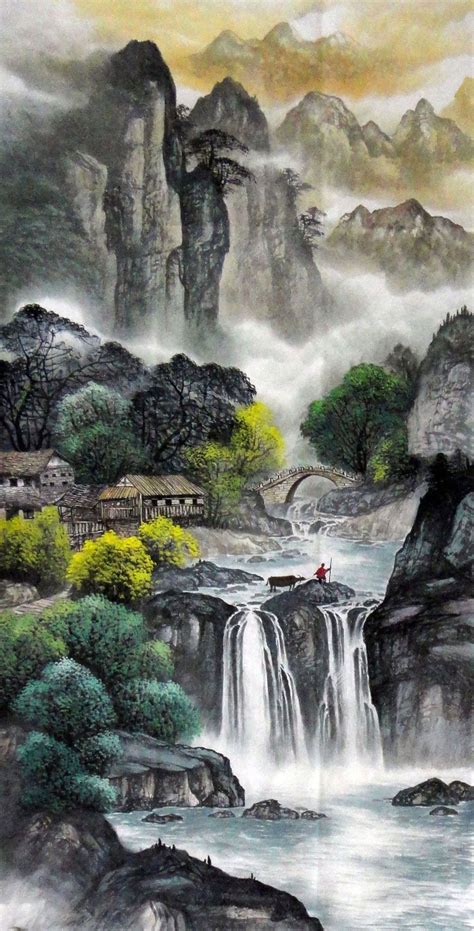 Mountain Painting Nature Art For Sale Traditional Chinese