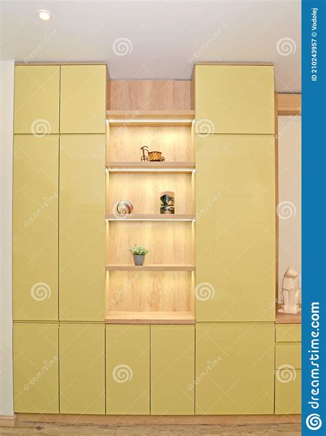 Cabinet Furniture In The Living Room Modern Minimalism Stock Image