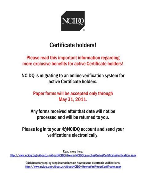 Certificate Verification Form Ncidq National Council For Interior
