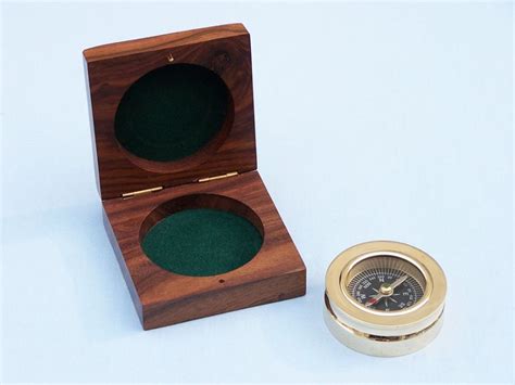 wholesale brass paperweight compass w rosewood box 3in model ships