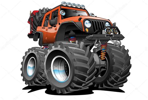 How to draw a jeep easily and simply in 4 options? 4x4 Off Road Jeep Cartoon Illustration — Stock Vector ...