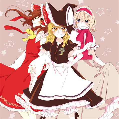 Hakurei Reimu Kirisame Marisa And Alice Margatroid Touhou Drawn By