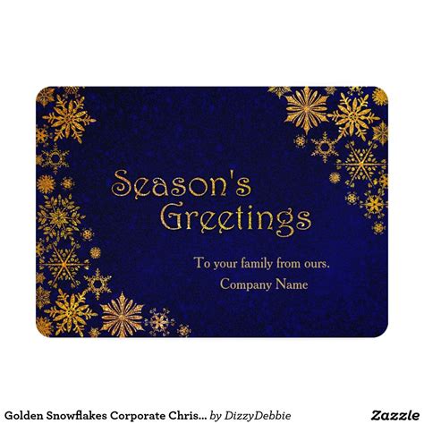 golden snowflakes corporate christmas card zazzle corporate christmas cards corporate