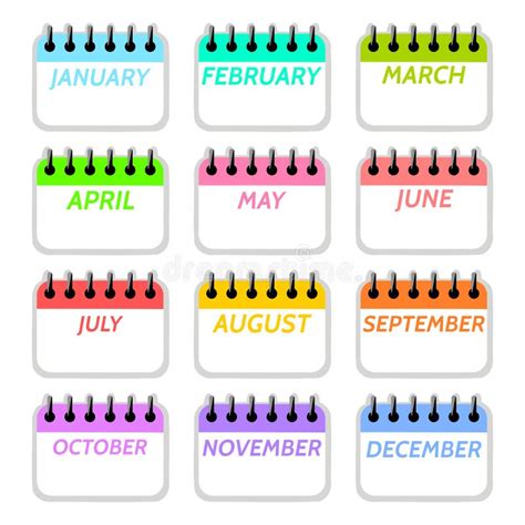 Calendar Months Stock Illustrations 14127 Calendar Months Stock