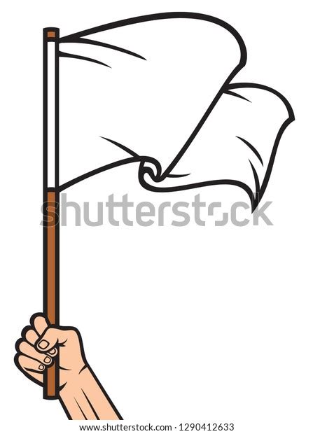 Hand Holding White Flag Surrender Stock Vector Royalty Free