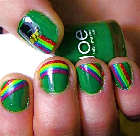 Find great deals on ebay for st patricks day nails. St patricks day pot-o-gold and rainbow nails | St patricks ...