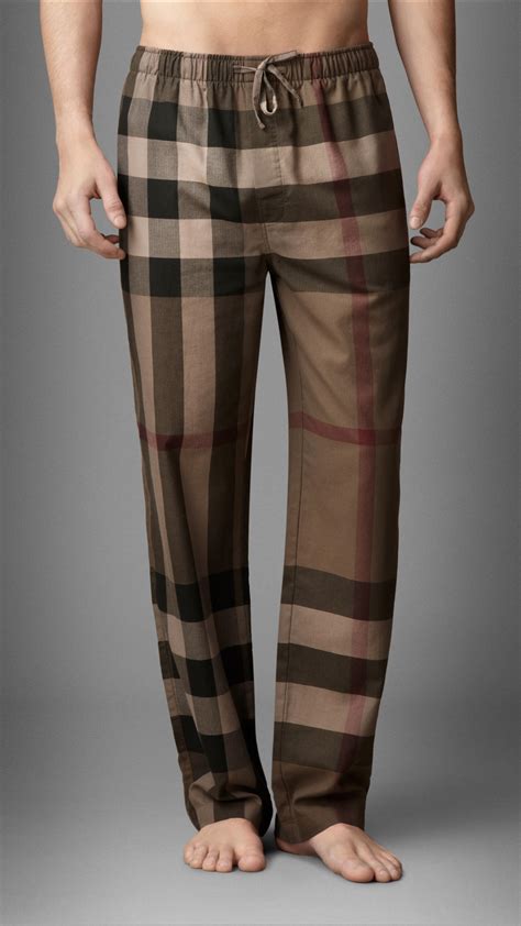 Burberry Check Cotton Pyjama Trousers In Brown For Men Lyst