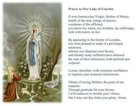 Prayer To Our Lady Of Lourdes 🙏 Our Lady Of Lourdes Blessed Mother