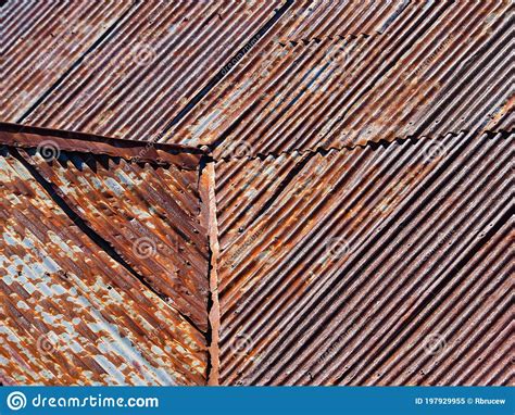 Abstract Pattern Of Rusted Corrugated Iron Roof Stock Image Image Of