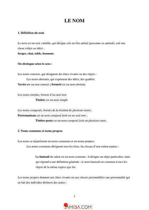 Cours Et Travaux Pratiques De Grammaire Française Removed Le Nom