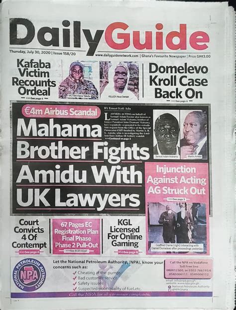 Todays Newspaper Headlines Thursday July 30 2020 Bbc Ghana Reports