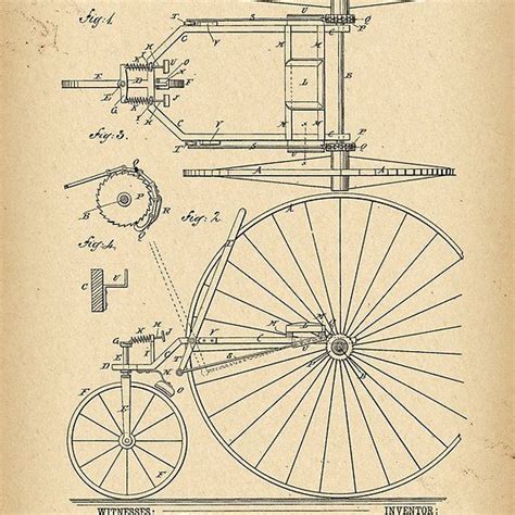 1884 Patent Velocipede Tricycle Bicycle Archival History Invention