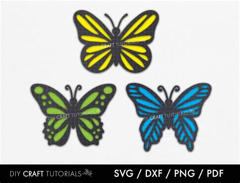 Download Layered Butterfly templates, Butterfly SVG, dxf, png, pdf ...