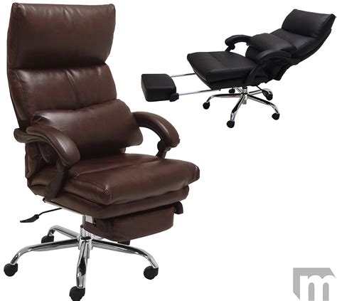 Well, bonzy mesh reclining desk chair comes with an extended mesh backside design, which gives much air. Pillow Top Leather Office Recliner w/Footrest