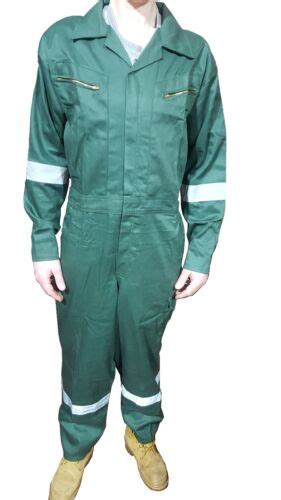 Men Unisex Reflective Zip Coverall Safety Hi Viz Boiler Suit Heavy Work