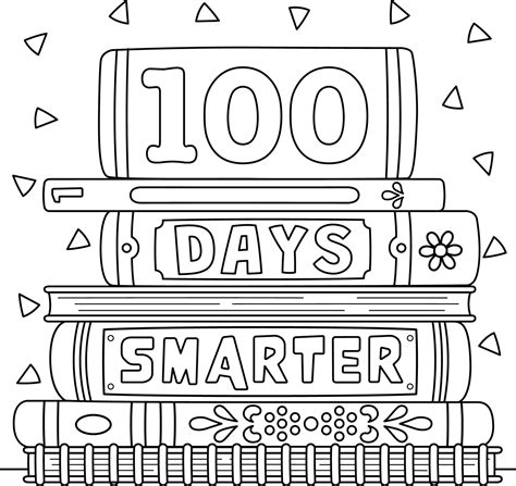 100th Day Of School Smarter Coloring Page For Kids 14329711 Vector Art