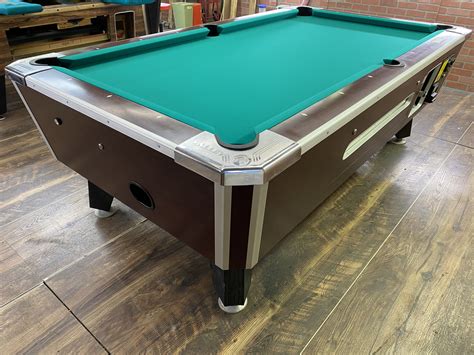 7′ Valley Red Mahogany Used Coin Operated Pool Table New Style Used