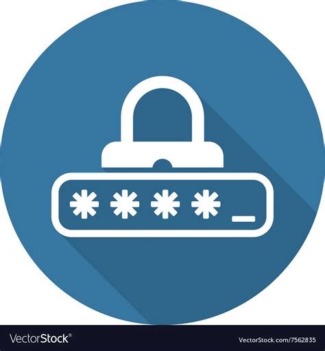 Password Protection Icon Flat Design Royalty Free Vector