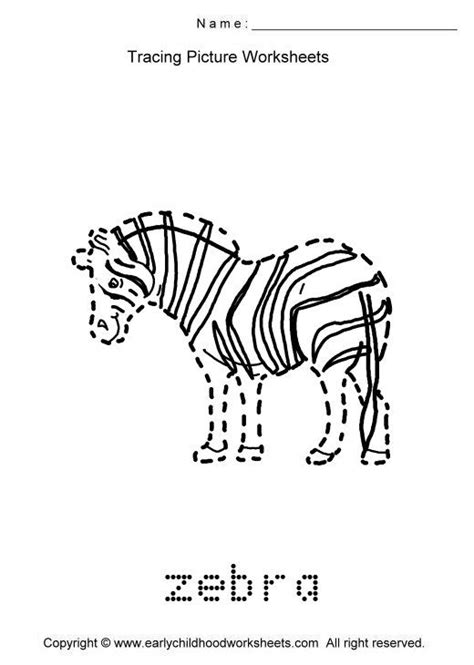 Trace Animals Images As To Print This Worksheet Click Tracing