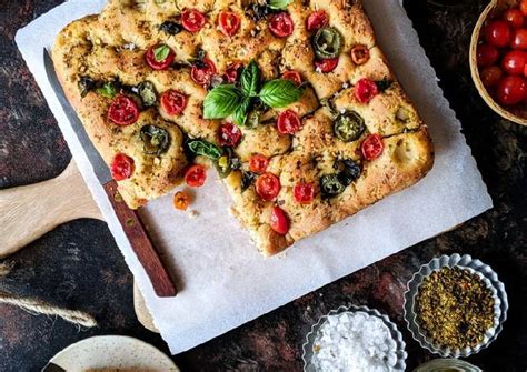 Tomato And Basil Focaccia Bread Recipe By Sumeet Kaur Recipes And More