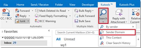 Quickly Search All Emails By A Sender Domain In Outlook