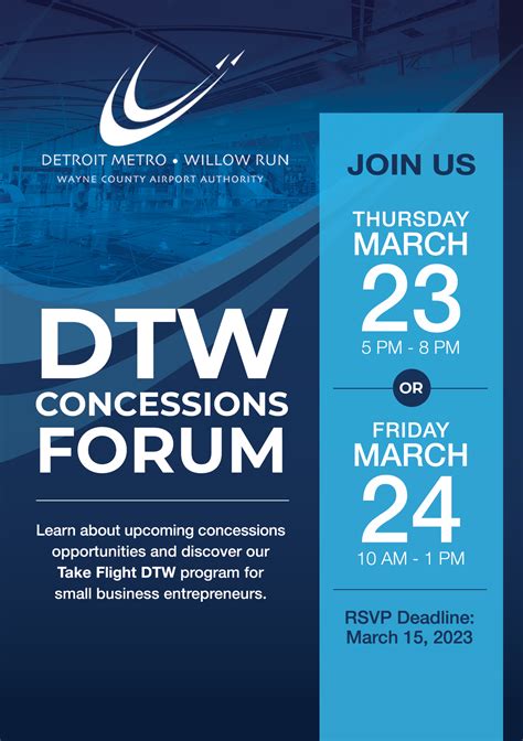 Detroit Metropolitan Wayne County Airport (DTW) Concessions Forum • RSVPify