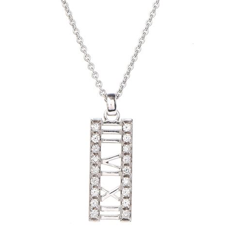 4,320 likes · 302 talking about this. TIFFANY 18K White Gold Diamond Atlas Bar Pendant Necklace ...