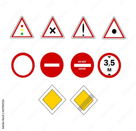 European Union Road Sign Set Part 1 Road Signs Used In European