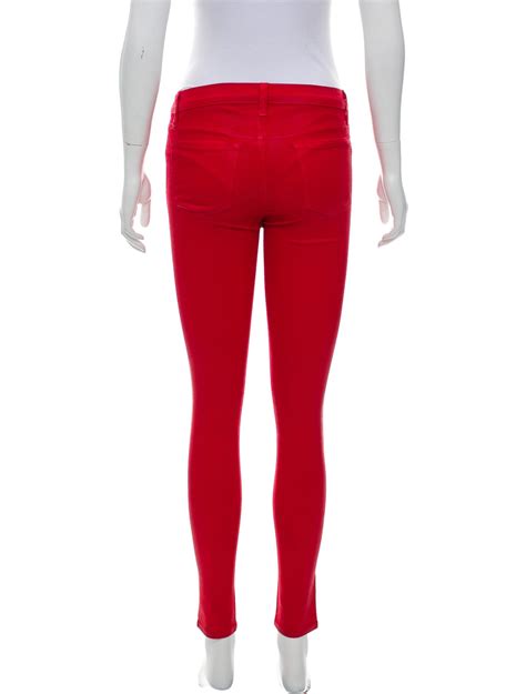 Vermillion J Brand Mid Rise Skinny Pants With Dual Patch Pockets At