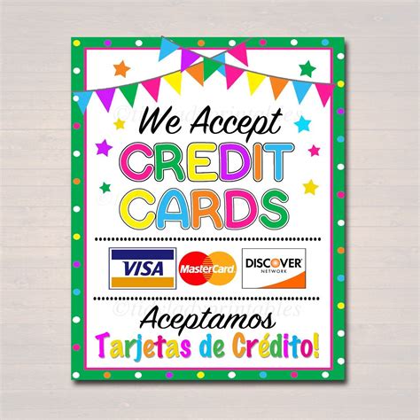 PRINTABLE Credit Card Sign, Fundraising Booth, Bake Sale, Cookie Booth