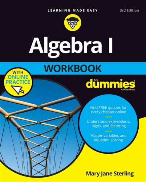Algebra I Workbook For Dummies By Mary Jane Sterling Paperback