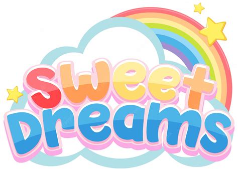 Premium Vector Sweet Dreams Logo In Pastel Color With Cute Rainbow