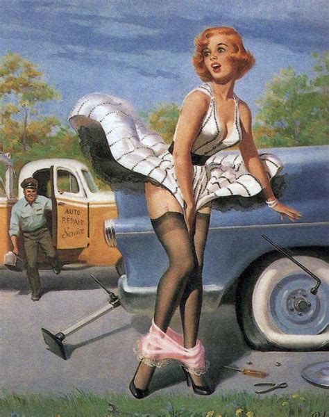 Vintage PinUp Girl Damsel In Distress All Wound Up Art Print 12x18