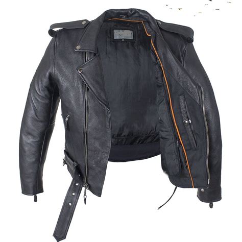 Law enforcement agencies have plenty of quality. Mens Classic Police Style Motorcycle Jacket With Side ...