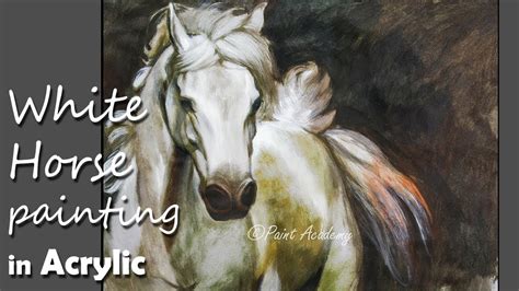 Acrylic Painting White Horse Painting Step By Step