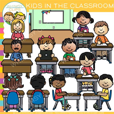 Kids In The Classroom Clip Art Images And Illustrations Whimsy Clips