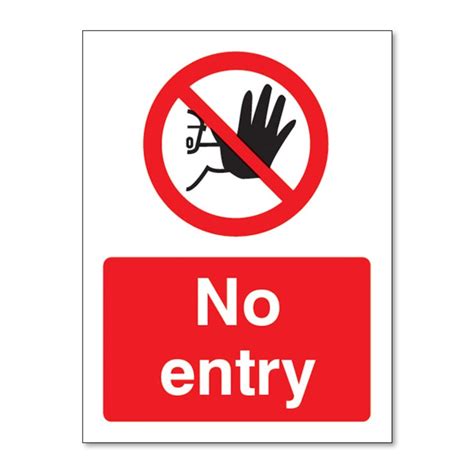 No Entry Sign Self Adhesive Vinyl 150 X 200mm 3213 Ssp Direct